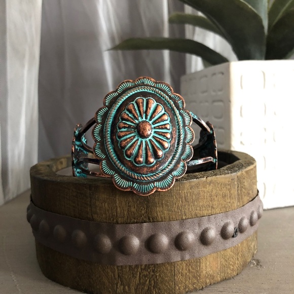 Turquoise & Bronze Cuff - Worn Once! - Picture 2 of 8
